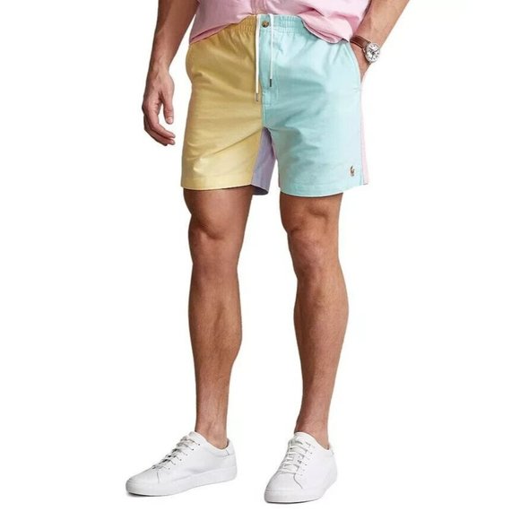 Polo Ralph Lauren Men 2XL Classic Fit 6" Oxford Color Block Elastic Waist Shorts - Picture 4 of 7